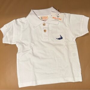 Classic White Polo Shirt with Nantucket island Logo